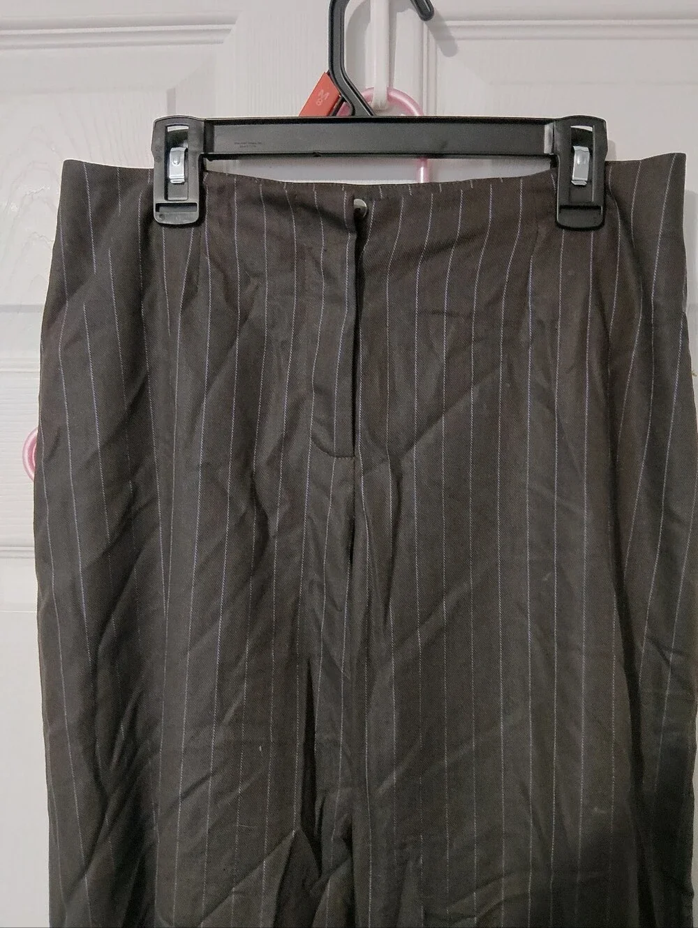 Piazza Sempione Brown Pinstripe Dress Pants
